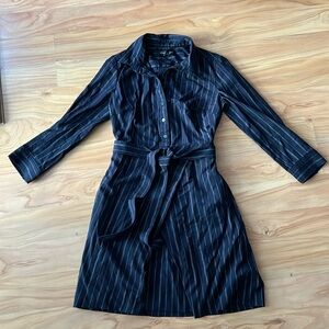 Banana Republic Pinstripe Navy Dress w/ Belt